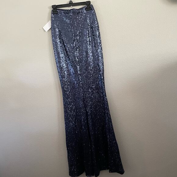 new nwt dress the population blue sequin maxi skirt size extra small - Picture 3 of 3